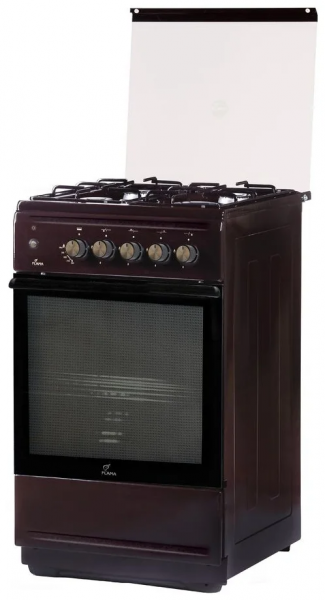 Газовая плита Flama N FG 24237 B, коричневый, 4 конфорки, электроподжиг, 50 л, традиционная очистка 