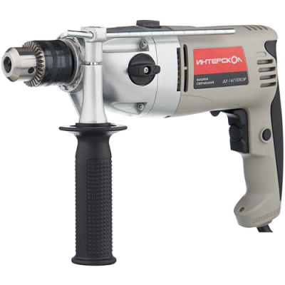 Ударная дрель Интерскол ДУ-16/1000ЭР, 1000 Вт серый/черный
