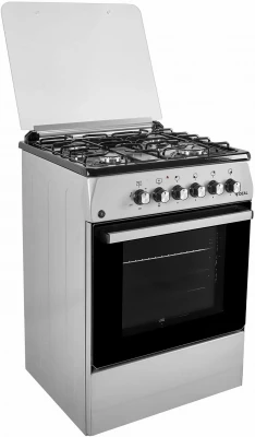 Комбинированная IDEAL L 115 серая, 4 газовые конфорки, электрическая духовка, электроподжиг, 65 л