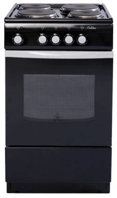 Электрическая плита De Luxe 5004.12э черный, эмалированная, 4 зоны нагрева, 46 л