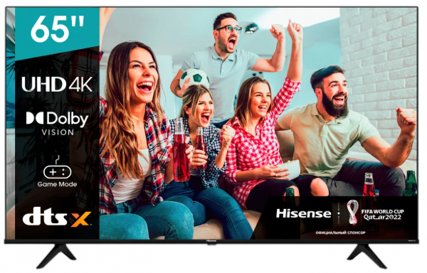 65" Телевизор Hisense 65A6BG 2022 LED, черный