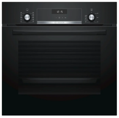 Электрический духовой шкаф Bosch HBJ558YB0Q, Serie 6, чёрный, EcoClean, 8 режимов, утапливаемые переключатели, телескопические направляющие