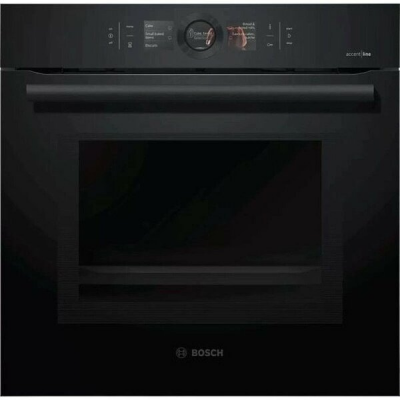 Духовой шкаф Bosch HMG8764C1 черный, Serie 8, пиролитическая очистка, 13 режимов, с СВЧ, телескопические направляющие