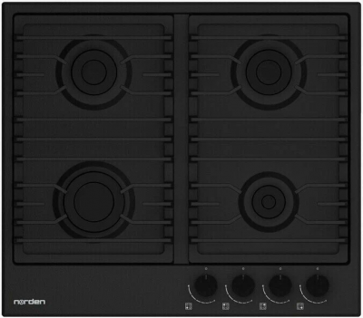 Встраиваемая варочная панель газовая NORDEN ANTIQUE 64G MBL FFD матовый чёрный