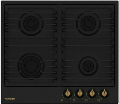Встраиваемая варочная панель газовая NORDEN ANTIQUE 64G MBL RUSTIC FFD матовый черный