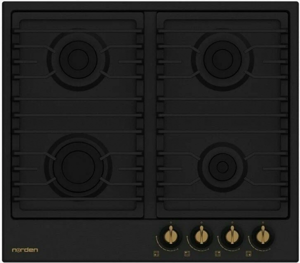 Встраиваемая варочная панель газовая NORDEN ANTIQUE 64G MBL RUSTIC FFD матовый черный
