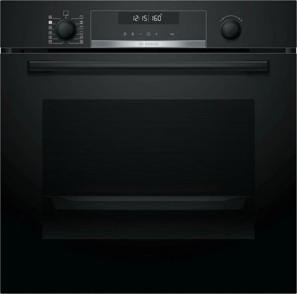 Электрический духовой шкаф Bosch HRA578BB0S Serie 6, чёрный, 71 л, пиролитическая очистка, 10 режимов, с паром 