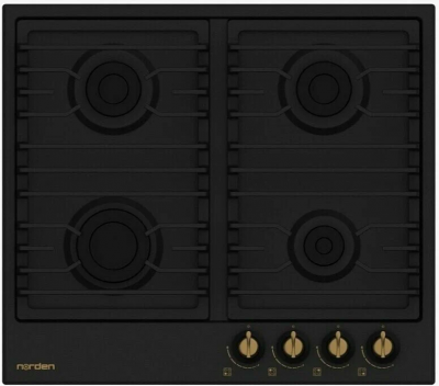 Встраиваемая варочная панель газовая NORDEN ANTIQUE 64G MBL RUSTIC матовый черный