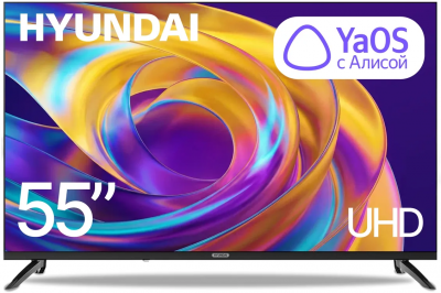 Телевизор HYUNDAI LED 55" H-LED55BU7012 YaOS Frameless черный/черный 4K Ultra HD 60Hz DVB-T DVB-T2 DVB-C DVB-S DVB-S2 USB WiFi Smart TV