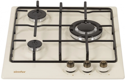 Варочная панель Simfer H45V35O517, WOK-конфорка, газ-контроль, бежевая