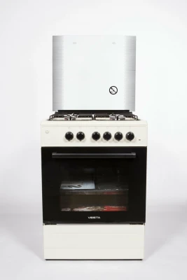 Комбинированная плита VESTA VALENCIA VGE 10-E бежевая, 4 газовые конфорки, электрическая духовка, электроподжиг, 65 л