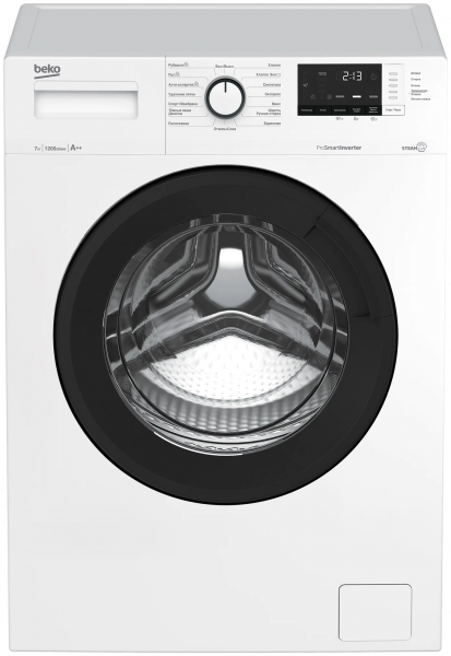 Стиральная машина BEKO WSRE7612XAWI, 15 программ, белая, 7 кг, 1200 об/мин