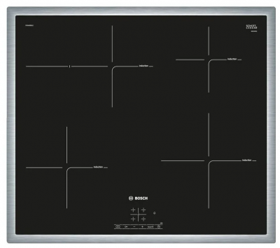 Индукционная варочная панель Bosch PIF645BB1E, цвет панели черный, цвет рамки серебристый