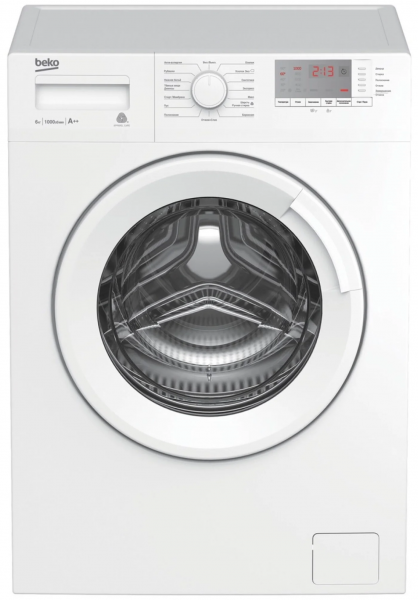 Стиральная машина BEKO WRE 6512 BWW, белая, 6 кг, 15 программ, класс А, 1000 об/мин