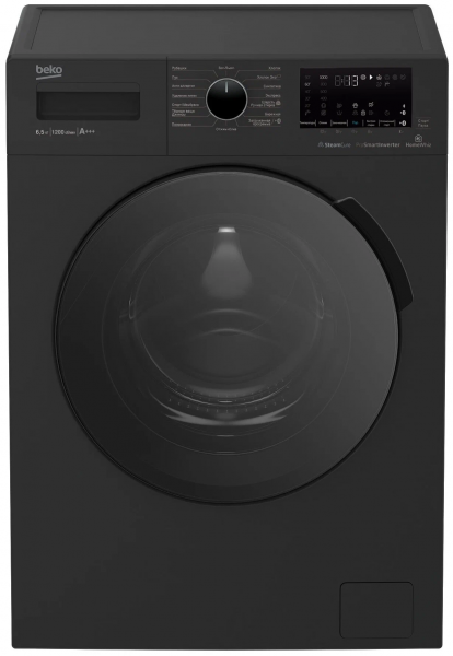 Стиральная машина Beko WSPE6H616A, черный, 15 программ, 1200 об/мин,  6,5 кг, инверторная 