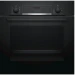 Электрический духовой шкаф Bosch HBF534EB0Q, черный, Serie 4, EcoClean, 7 режимов, телескопические направляющие, утапливаемые переключатели