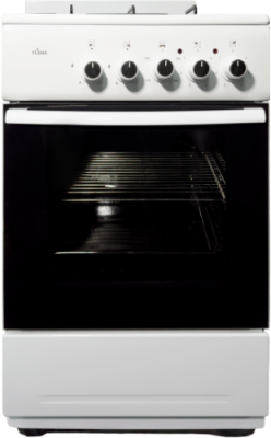 Комбинированная кухонная плита Flama RК 23-105 W, белая,  конфорки 3 газовые + 1 электрическая, эмаль