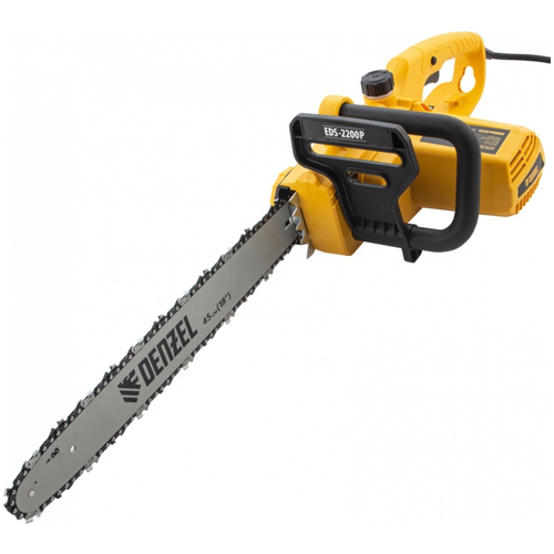 Пила цепная электрическая Denzel EDS-2200, 2,2кВт, продольная, шина 45см, шаг 3/8, паз 1,3мм, 62зв 95619