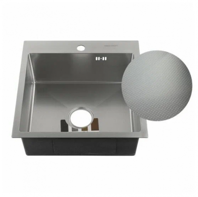 Врезная кухонная мойка 50 см, Fabia Profi 50503D, серебристый матовый