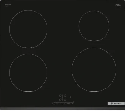 Индукционная варочная панель Bosch PIE631BB5E, Serie 4, 4 конфорки, сенсорное управление, 17 ступеней мощности