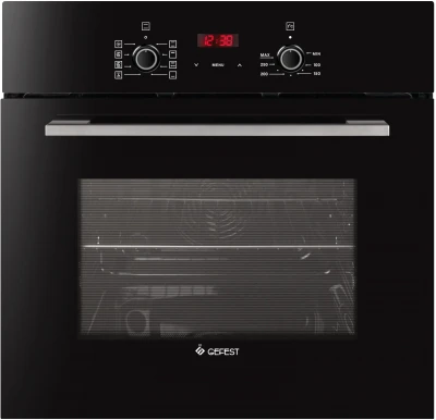 Духовой шкаф Gefest ДА 622-03 PA, черный, утапливаемые ручки управления, 55 л, телескопические направляющие