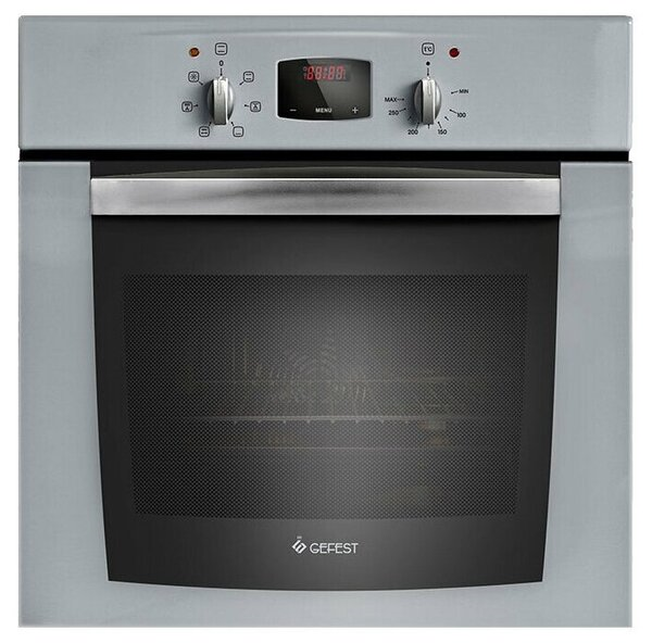 Электрический духовой шкаф GEFEST ДА 602-02 С, серый, гидролизная очистка, стекол в дверце 2, механическое управление