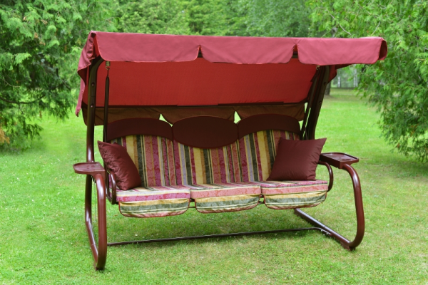 Садовые качели 3-местные Olsa Мастак с910 красный/полоска