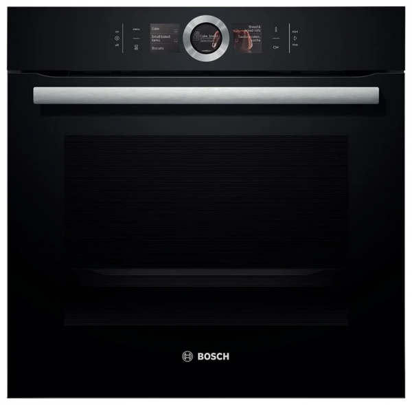 Электрический духовой шкаф Bosch HBG636LB1, Serie 8, черный, EcoClean, телескопические направляющие, 71 л, 13 режимов 