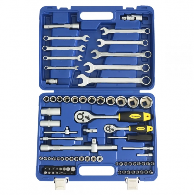 Набор инструментов КАЛИБР НСМ-82, 82 предм., синий