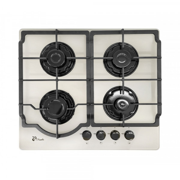 Газовая варочная панель Лысьва GR04600G00 (ПГВ 43 К) решетка двухсекционная, кремовая