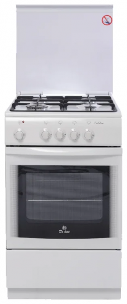 Кухонная плита De luxe 5040.21ГЭ (КР) Ч/Р, эмалированная, электрическая духовка, 46 л, 4 газовые конфорки, поворотный механизм
